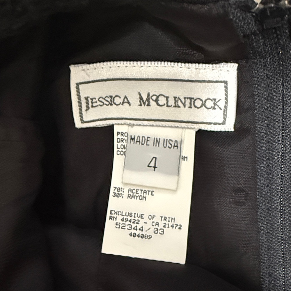 Jessica McClintock Vintage Black Lace Mini Dress - Picture 3 of 7